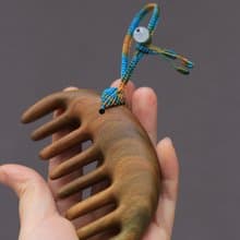 壹染指手作木藝 | 綠檀 按摩梳子 粗齒 養生保健 | 便攜