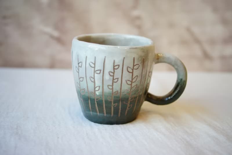 手捏陶杯 苗青 馬克杯 200ml 咖啡杯 陶杯 茶杯
