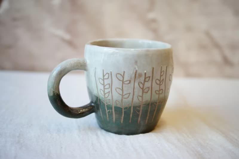 手捏陶杯 苗青 馬克杯 200ml 咖啡杯 陶杯 茶杯