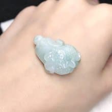冰種翡翠巧雕白菜 | 天然緬甸A貨翡翠 | 送禮