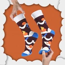 酸雨 棉質中筒襪 - 襪子 - 巧克力