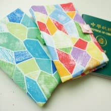 Lovely【日本布】彩繪玻璃拉鍊護照套、布書套10X14cm(1組2色)