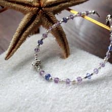 Journal 星砂糖罐-霂煙 / 天然丹泉石、紫水晶、月光石、珍珠純銀手鍊