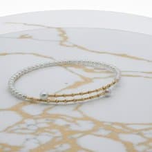 【柔美之環】18K黃金淡水珍珠手鐲 | 3mm & 4.5mm 圓珠設計