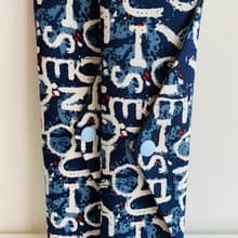 文青風環保筷袋  美式狂潮 斑駁藍  手作餐具袋.交換禮物.