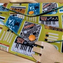 文青風環保純棉筷袋 黑貓食堂 卡其黃 日本 潮物 收納 手作餐具袋