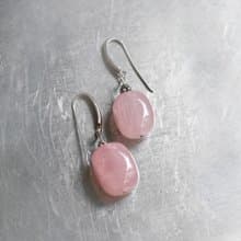 Madagascar Rose Quartz Earrings, 925 Silver, Taurus stone, Valentine Day Gift