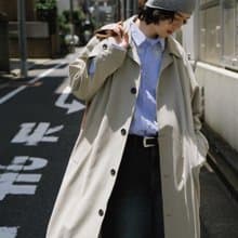 大風吹 復古天絲長款風衣
