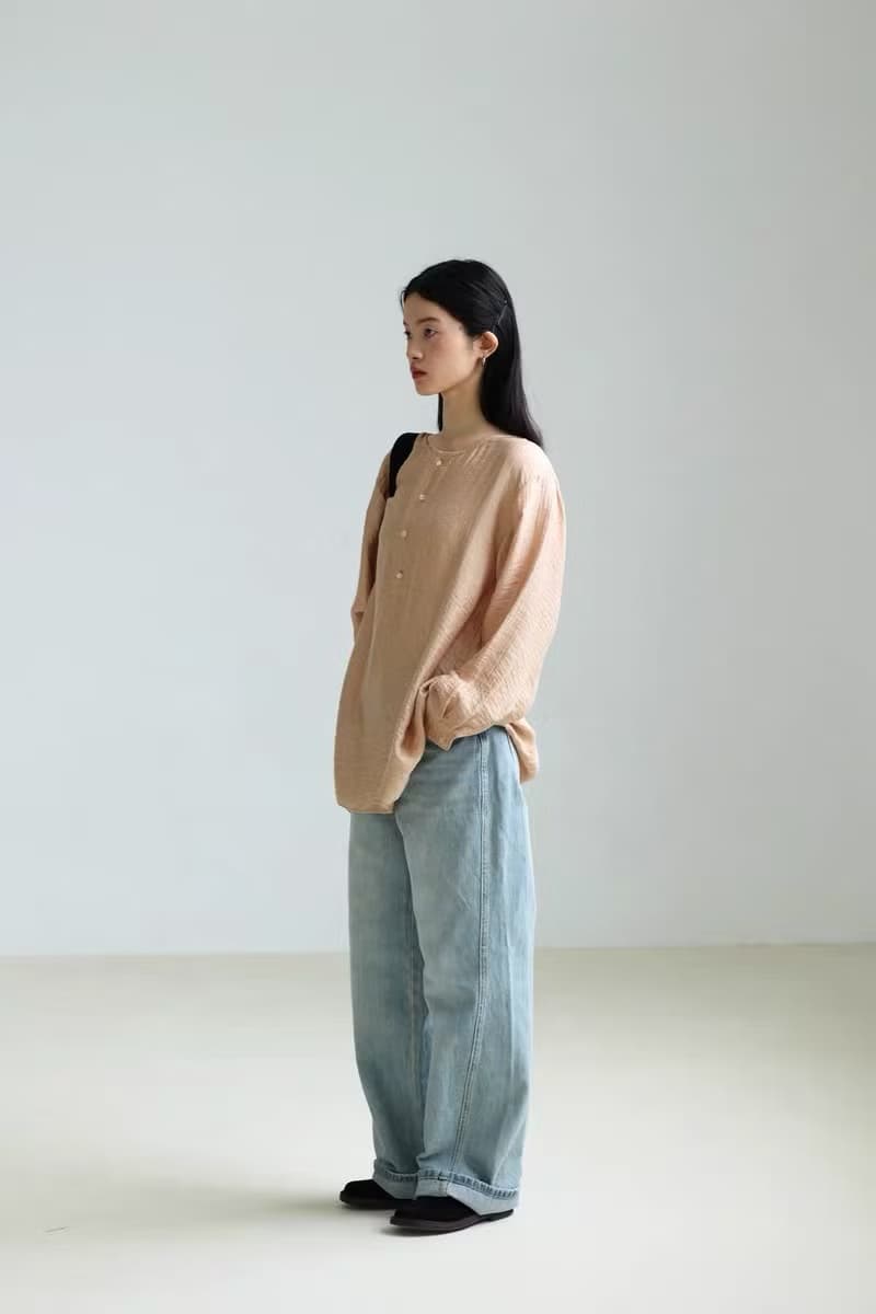 3rd italian cotton silk blouse三天堂意產絲綿三文魚色上衣