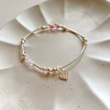 甜心-黃紫晶 草莓晶 純銀手環