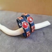 Edgy Unisex Black Pyrography Brown Leather Bracelets with Silver 925 Carnelian