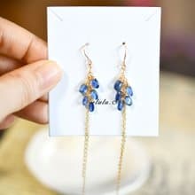 じゃらじゃらロングピアス カイヤナイト ピアス/イヤリング可　9月の誕生石