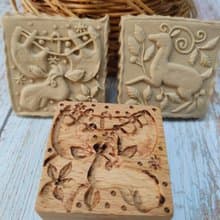 Double-sided cookie stamp with Christmas drawings