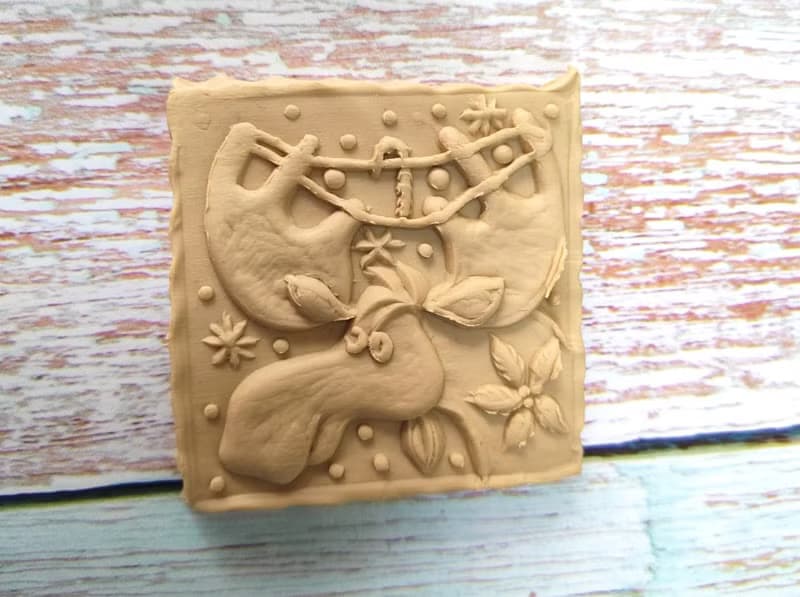 Double-sided cookie stamp with Christmas drawings