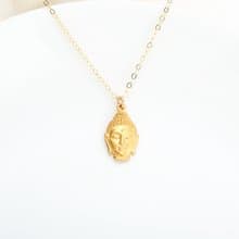 【Angel & Me】守護 佛頭 s925 純銀厚鍍24k純金項鍊 浴佛 生日禮