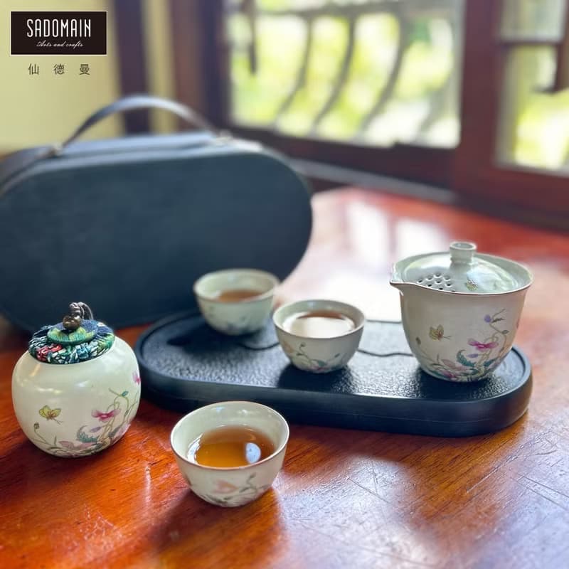 SADOMAIN 仙德曼-蝶戀花蓋杯旅組6件組-附收納提盒