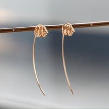 14kgf-three knot bow pierced earrings