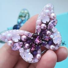 蝴蝶珠胸針 Butterfly jewelry brooch, pink insect pin