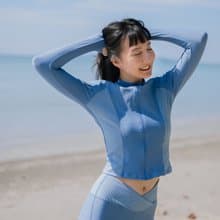 EMMA - blue / swimwear crop jacket legging / MAILLOT CO.