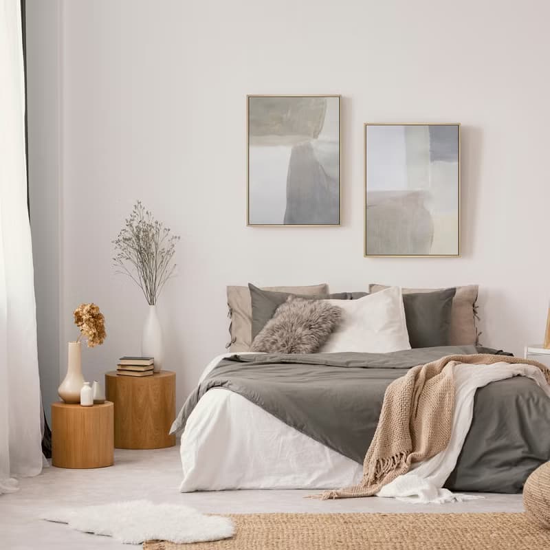 迷濛IV - 土灰色抽象掛畫/簡約風佈置/居家佈置/臥室掛畫/裝飾畫