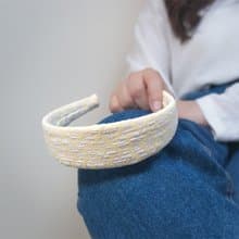 lemon butter jacquard hairband handmade headband
