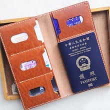 4咭位雙票夾護照套 好好縫 皮革材料包 PASSPORT 證件套 意大利 