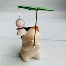 雨天也讓人開心-招財貓與晴天娃娃-和紙吉祥物 情人節禮物 送禮