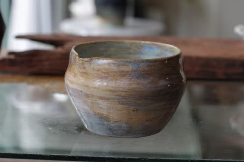 手拉坏油畫風花蓮山巒景緻陶碗/茶海/片口