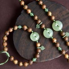 【系平安】天然和田玉青海料平安扣99沉奇楠沉香寓意手鏈