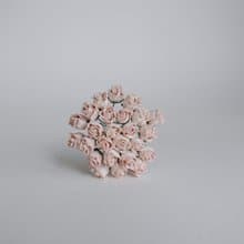 Paper flower, 25 pieces, size 1 x1.2  cm. bud rose flower, pastel pink color.