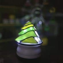 鑲嵌玻璃 聖誕樹造型旋轉音樂盒