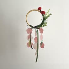 PRE-MADE | Flower Shop Carnation Wreath-Red_M | Shell Wind Chime Mobile|#1-0315