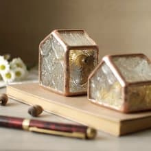 窗花小屋音樂盒/八音盒/海棠花玻璃-發條機芯