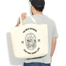 OUTDOORS CAMP 帆布環保大購物袋 米白 帆布袋 瘋設祭禮物露營