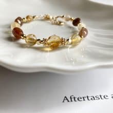 提升財運 自信行動力水晶手鍊 黃水晶金鈦晶黃阿塞隨形銅髮晶