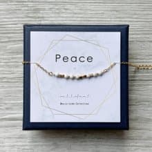 白松石 Peace 摩斯密碼手鍊 | 療癒水晶飾品 祝福禮物 送禮推薦