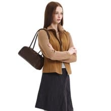 韓國製 MUR BUN手袋/單肩包/手提袋 (Dark Brown)