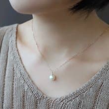 限量 - 近圓淡水珍珠 7.5mm 14Kgf 包金 裸感項鍊 鎖骨鍊