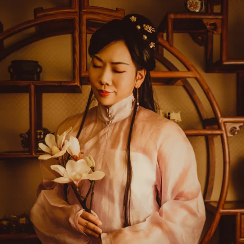 朵朵開小髮釵(一對)-紅色系列