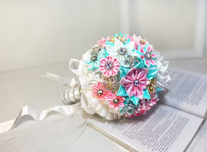 珠寶捧花神話系-初春寧芙 手工珍珠緞帶水鑽 花束 手捧花