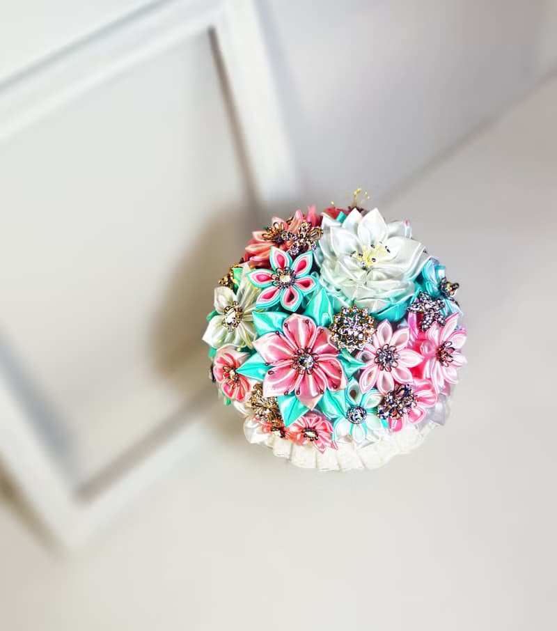 珠寶捧花神話系-初春寧芙 手工珍珠緞帶水鑽 花束 手捧花