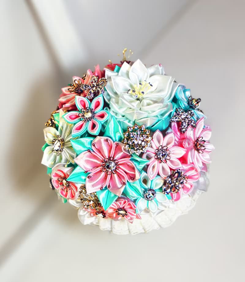 珠寶捧花神話系-初春寧芙 手工珍珠緞帶水鑽 花束 手捧花