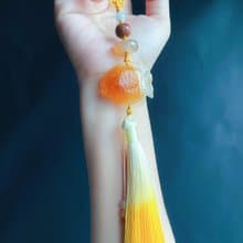 孤品 老瑪瑙 魚 天然翡翠 東菱玉 設計款 禮物 包掛 車掛