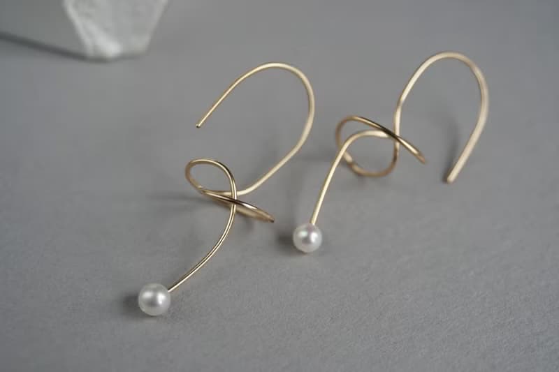 天然正圓淡水珍珠耳環 注金耳環 14Kgf Alpha Earrings
