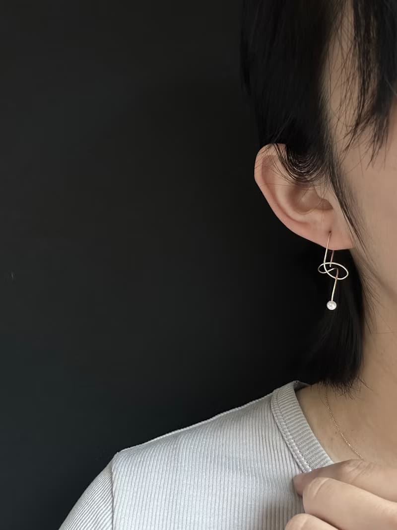 天然正圓淡水珍珠耳環 注金耳環 14Kgf Alpha Earrings