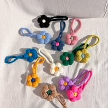 Puff 3D flower, Keychain, Bag Accessories, Crochet flower