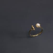 小品系列-小珍珠開口黃銅戒