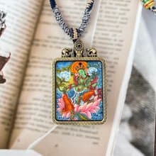 高卡綠度母唐卡吊墜