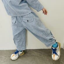 藍色千鳥紋休閒長褲子 / 童裝