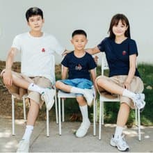 甜蜜蜜 原創設計親子T恤父子款兒童節禮物親子寫真清新文藝情侶款